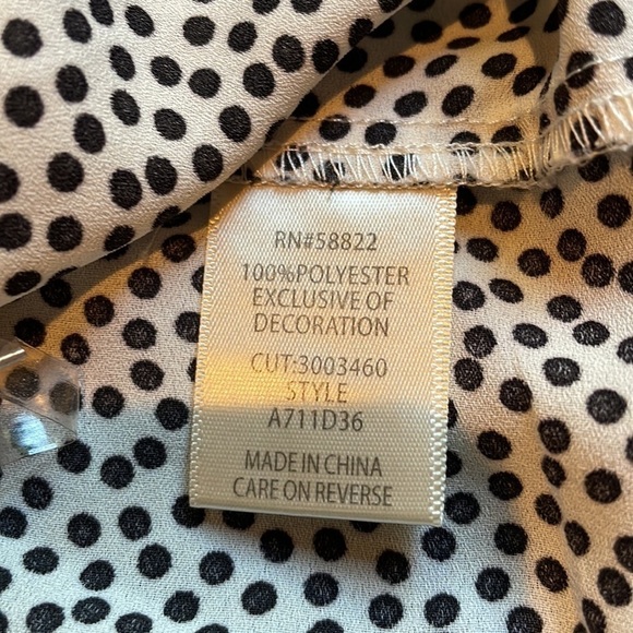 Max Studio Black White Crochet Polka Dot Ruffle Top Blouse - Picture 6 of 10